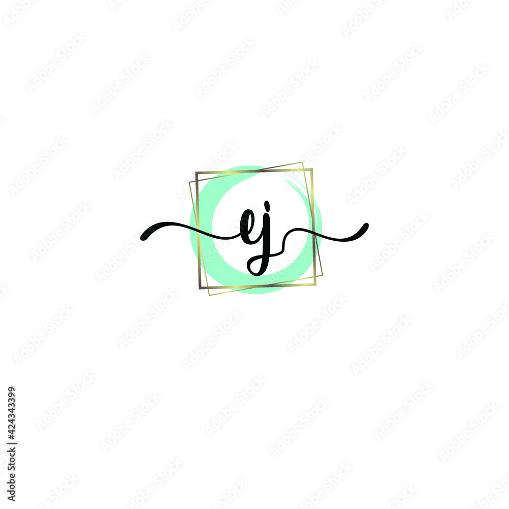 EJ Initials handwritten minimalistic logo template vector EJ Initials handwritten minimalistic logo template vector