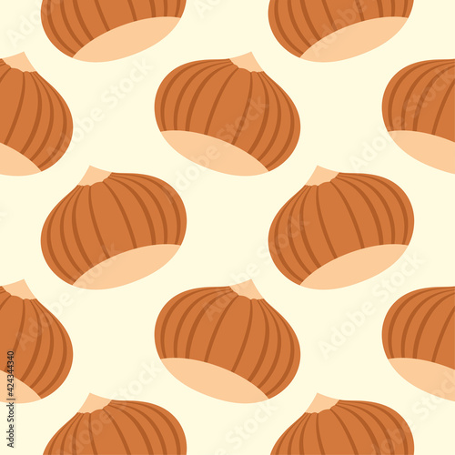 hazelnut seamless pattern flat design vector illustration