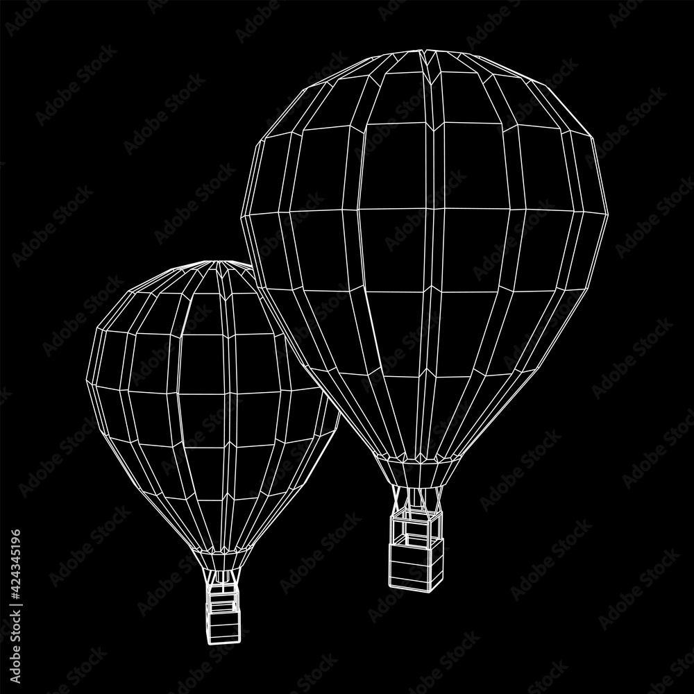 Naklejka premium Airballoon design airway travel transport. Air ship with cabin