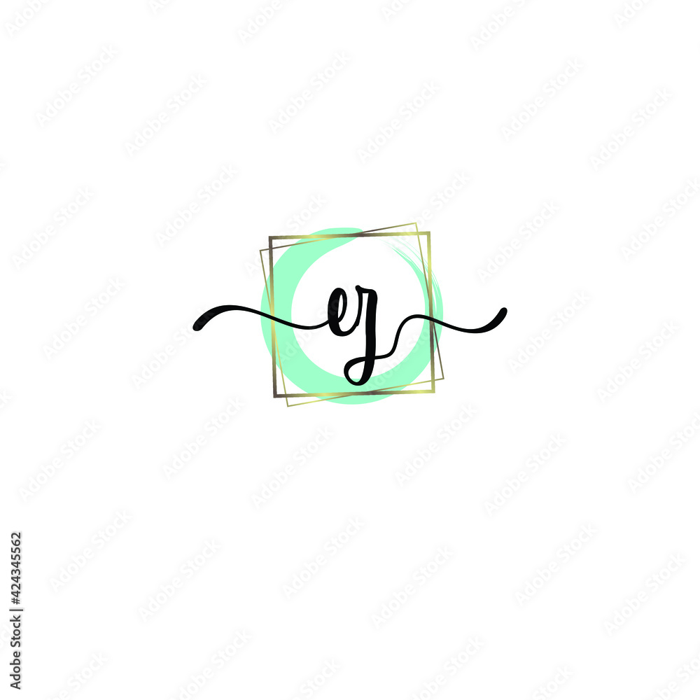 EZ Initials handwritten minimalistic logo template vector EZ Initials handwritten minimalistic logo template vector