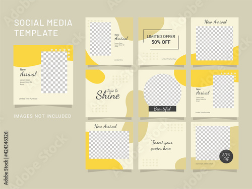 Instagram Template Puzzle Post Fashion Women Vector