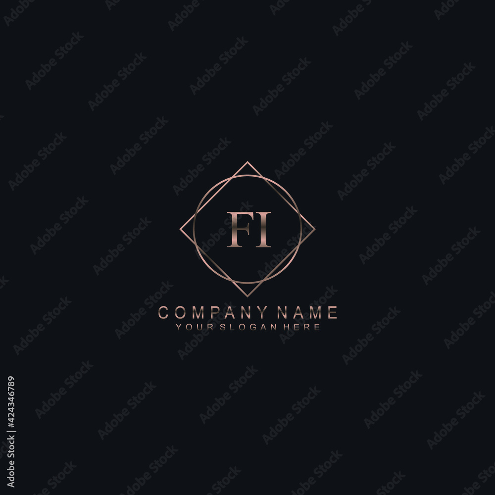 FI Initials handwritten minimalistic logo template vector FI Initials handwritten minimalistic logo template vector