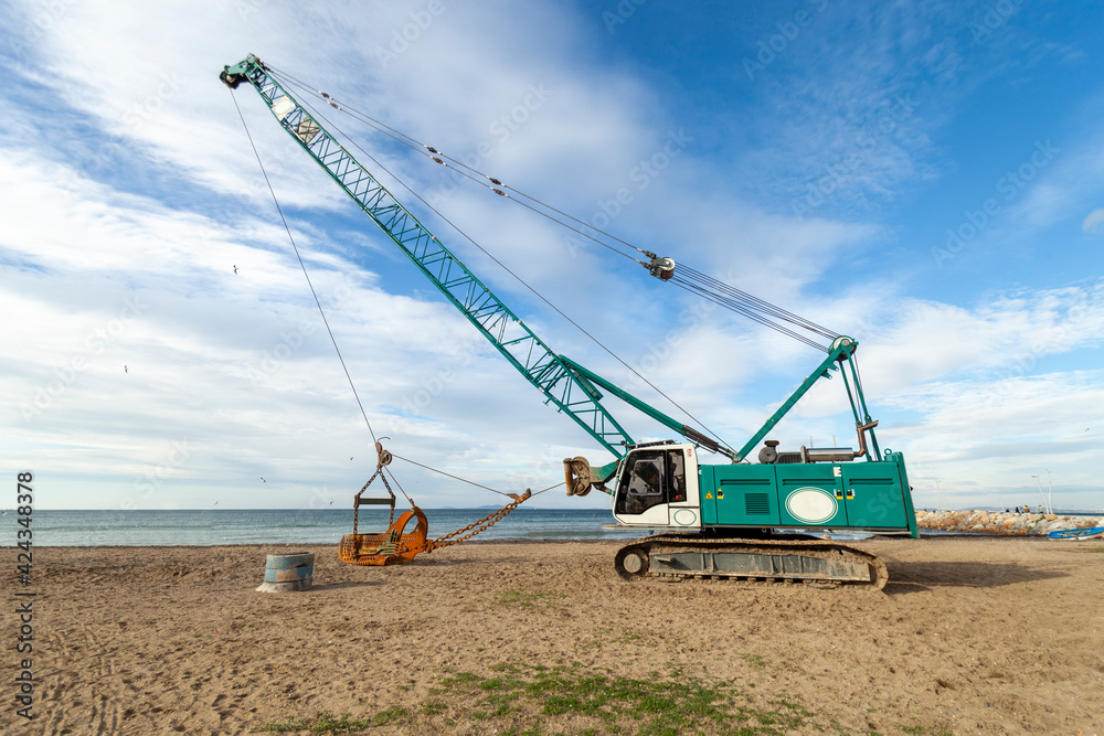 crane on the beach