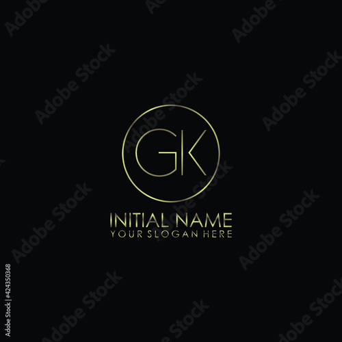 GK Initials handwritten minimalistic logo template vector