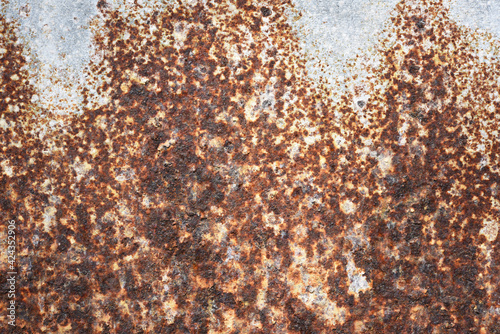 The old and dirty rusty galvanized sheet for roof and fence . rusty texture background  © Chatchaphat