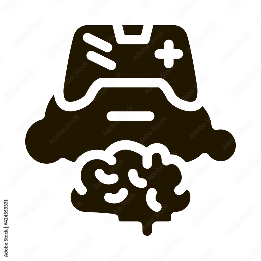game brain and cloud glyph icon vector. game brain and cloud sign. isolated symbol illustration game brain and cloud glyph icon vector. game brain and cloud sign. isolated symbol illustration