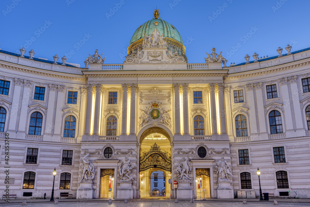 The famous Hofburg in Vienna at night