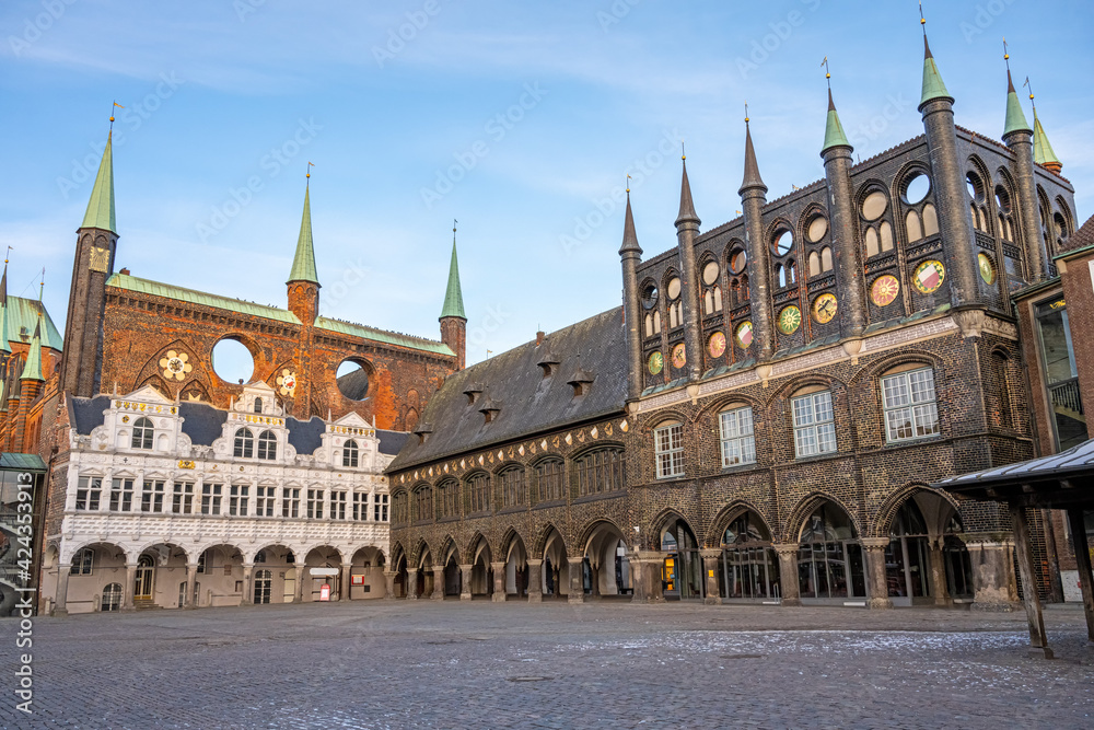 The town hall of the hanseatic city Luebeck in Germany