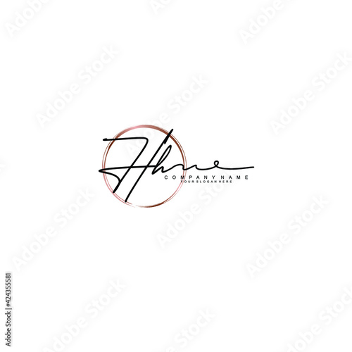 HH Initials handwritten minimalistic logo template vector