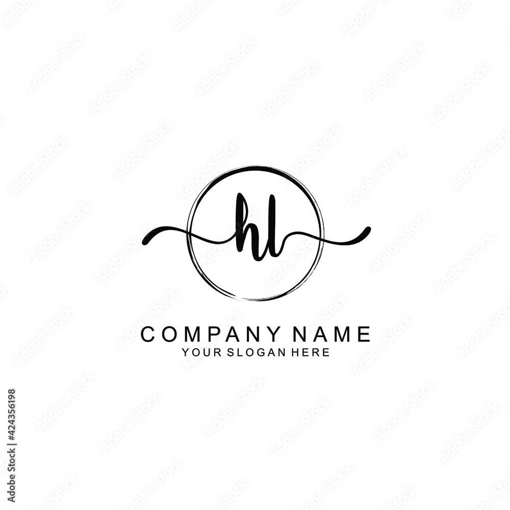 HL Initials handwritten minimalistic logo template vector HL Initials handwritten minimalistic logo template vector