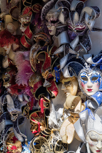 Beautiful carnival mask in Venice Italy in a day photo