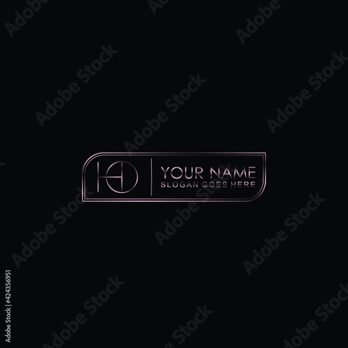 HO Initials handwritten minimalistic logo template vector