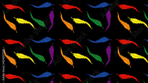 Feathers with LGBT colors pattern 