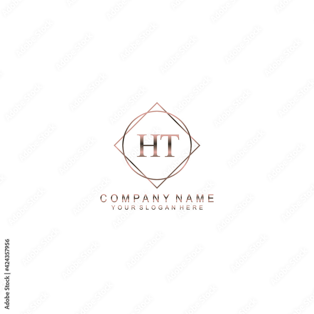 HT Initials handwritten minimalistic logo template vector HT Initials handwritten minimalistic logo template vector