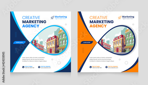 Creative social media post banner template, Corporate social media web banner design, Facebook Post, Instagram Post template