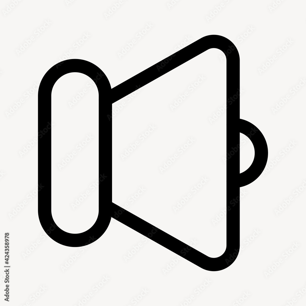 Speaker volume outlined icon for social media app