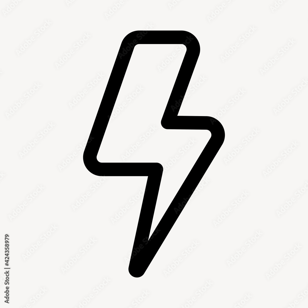 Flash outlined icon for social media app Flash outlined icon for social media app