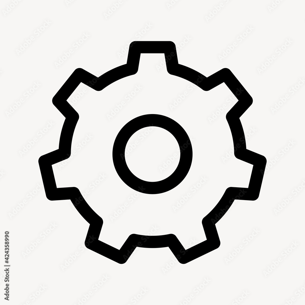 Cog setting outlined icon for social media app Cog setting outlined icon for social media app