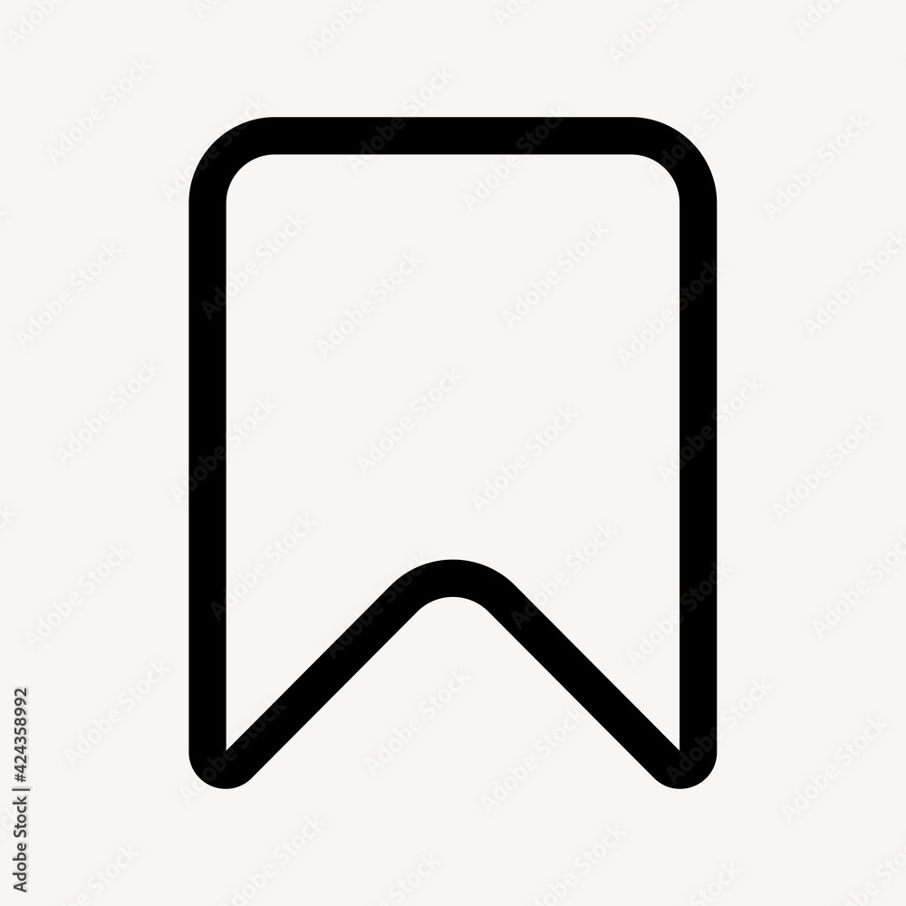 Bookmark outlined icon for social media app Bookmark outlined icon for social media app