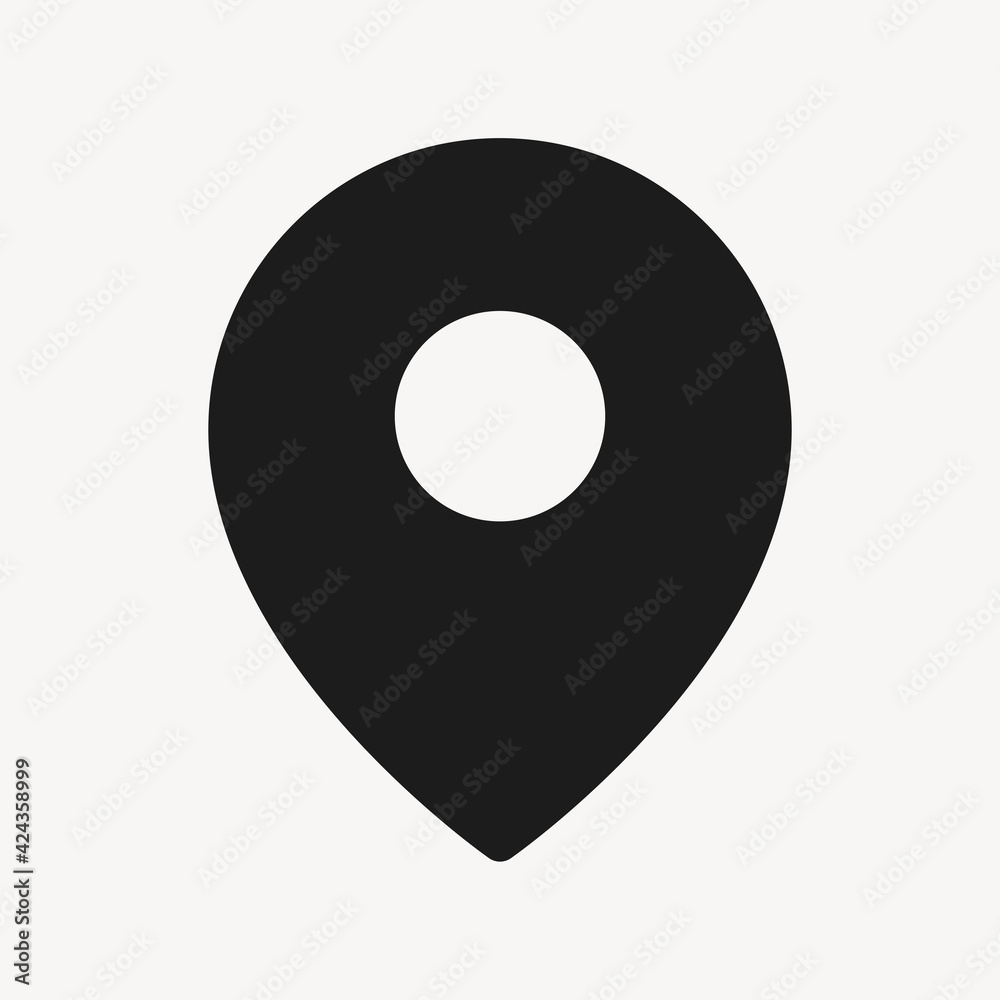 Location pin filled icon black for social media app Location pin filled icon black for social media app