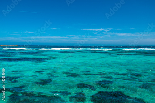 Beach in Mahahual, Quintana Roo, Mexico © mardoz