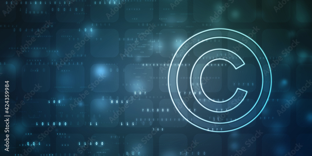 Obraz premium 2d illustration copyright symbol concept 