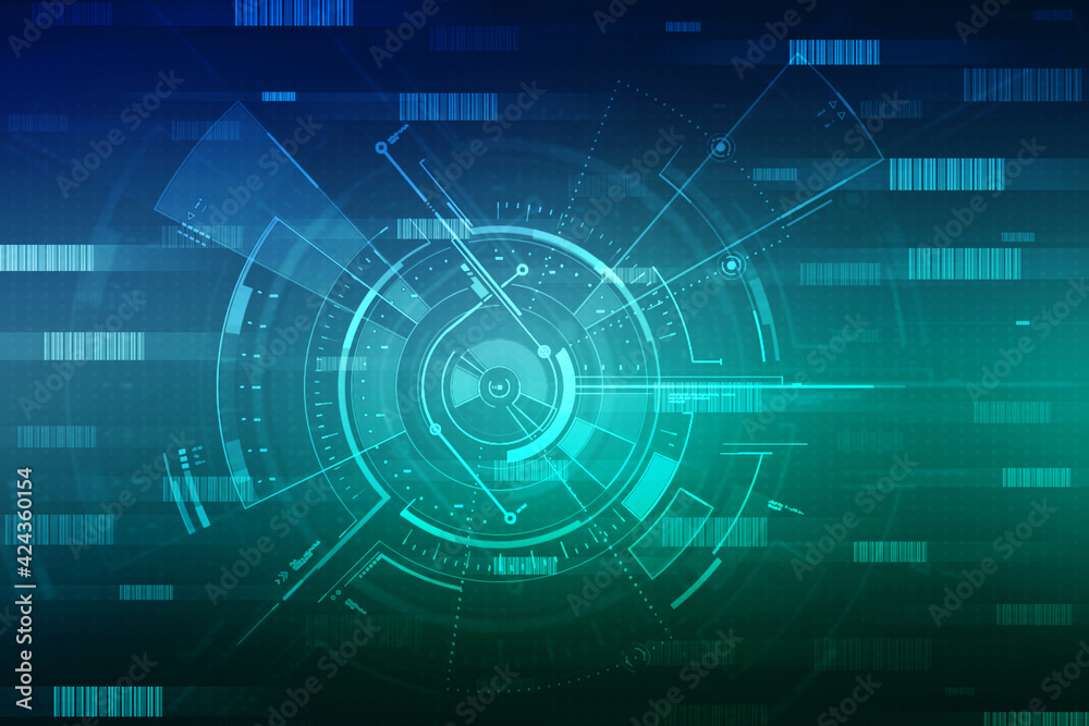 2d illustration Abstract futuristic electronic circuit technology background 2d illustration Abstract futuristic electronic circuit technology background