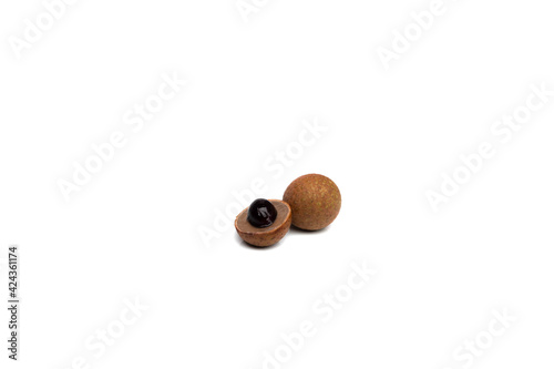 hazelnuts on a white background