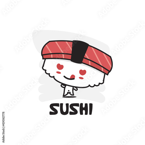 cute sushi mascot character