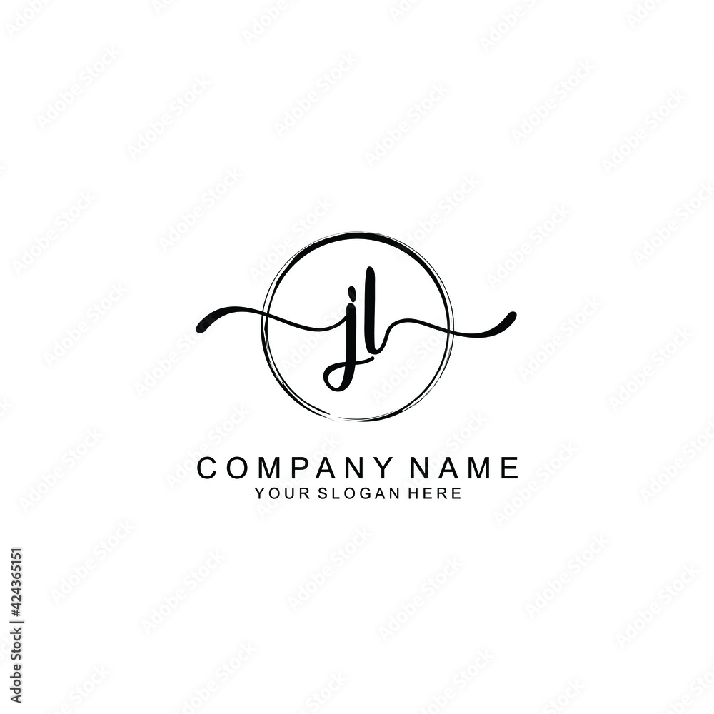 JL Initials handwritten minimalistic logo template vector JL Initials handwritten minimalistic logo template vector