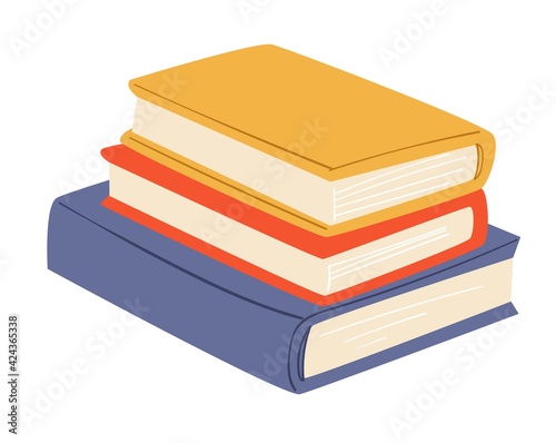 Pile of books, library publications textbooks