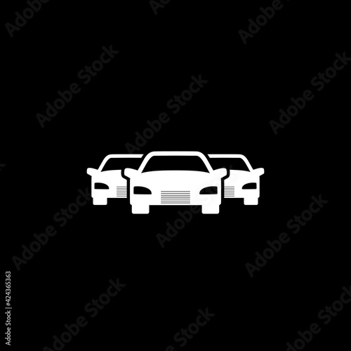 Simple Cars Icon isolated on dark background
