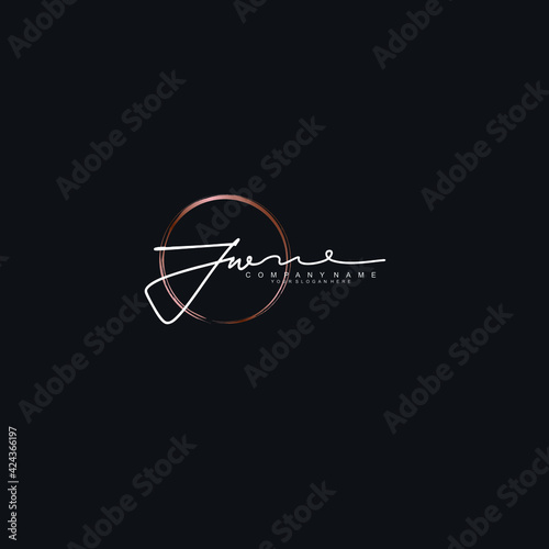 JW Initials handwritten minimalistic logo template vector