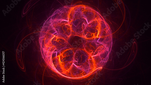 3D rendering abstract round light background