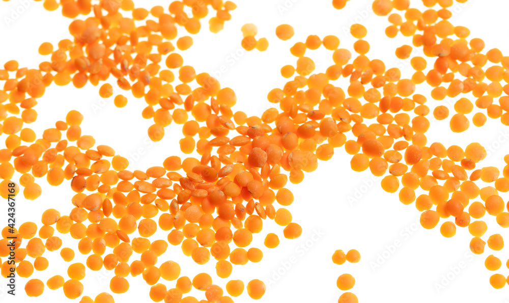 Lentils isolated on white background. Lentils isolated on white background.
