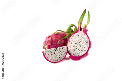 dragon fruit on white background