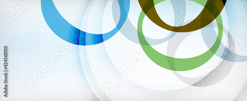 Ring geometric shapes, o letter repetition wallpaper. Abstract background for business or technology presentations, internet posters or web brochure covers