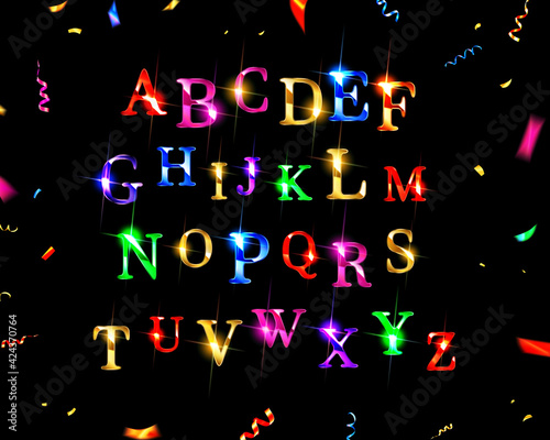 Abstract shiny alphabet