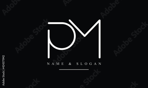 PM, MP, P, M abstract letters logo monogram