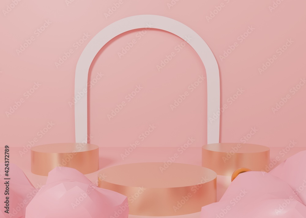 3d rendering Pink pastel display podium product stand on background. abstract minimal geometry. Premium Image 3d rendering Pink pastel display podium product stand on background. abstract minimal geometry. Premium Image
