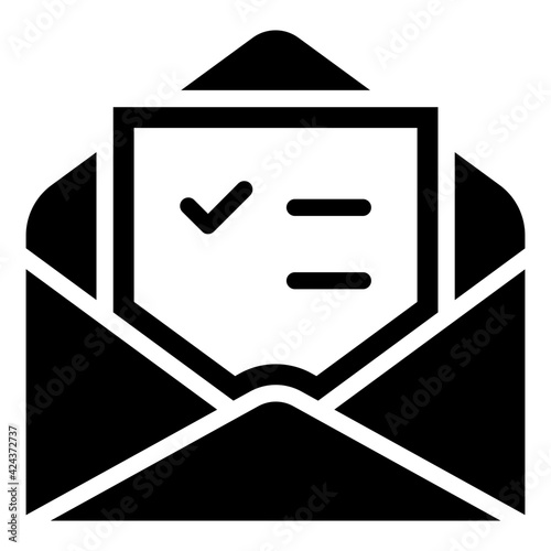 A solid design, icon of mail