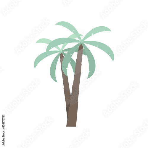 Palm tree icon isolated on white background. Cartoon style.