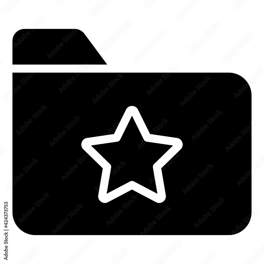 A glyph design, icon of folder