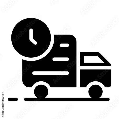 A glyph design, icon of delivery time