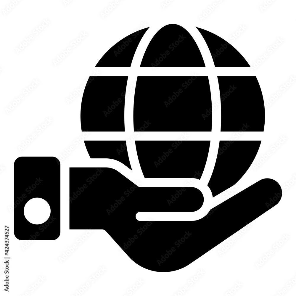 A solid design, icon of global care A solid design, icon of global care