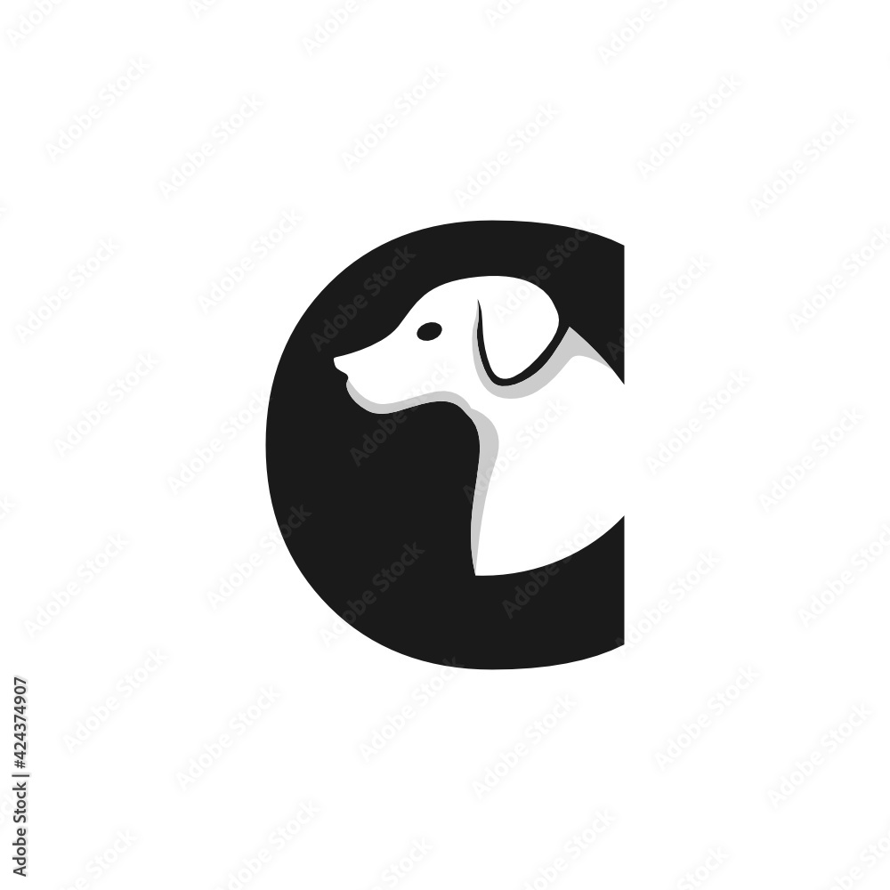 Obraz premium Letter C Dog Logo Design Template Inspiration, Dog Vector, Initial Logo.