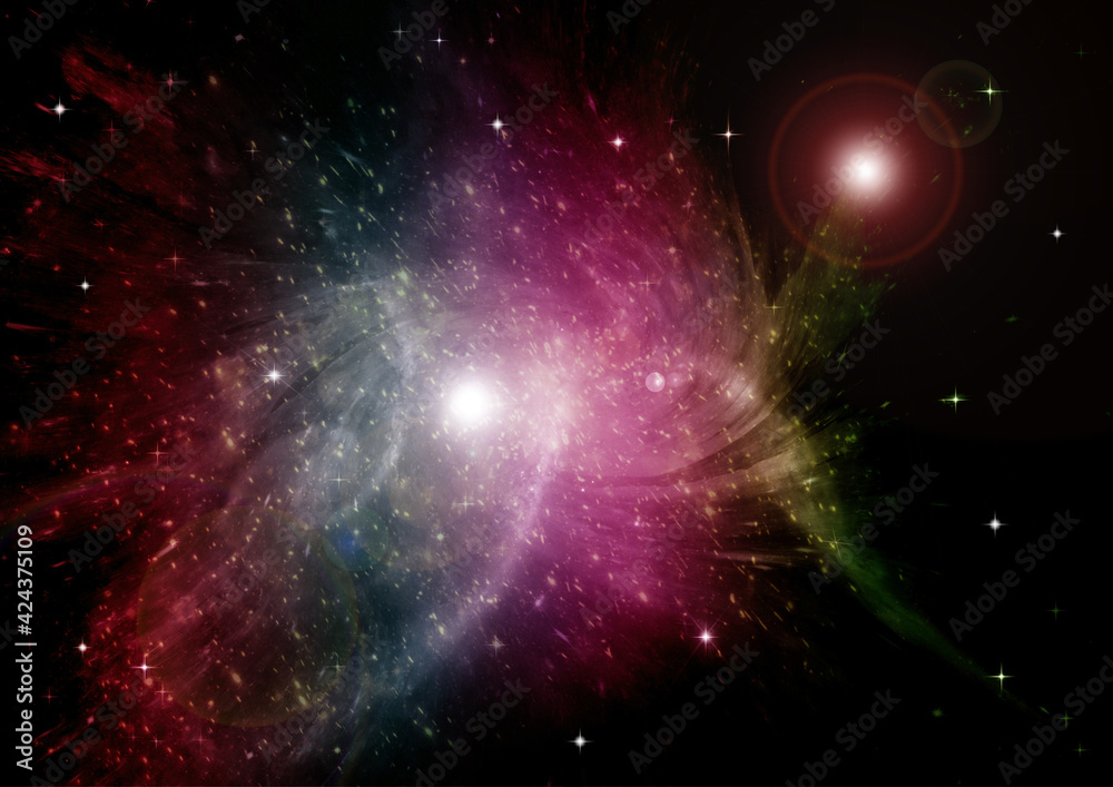 Fototapeta premium galaxy in a free space. 3D rendering