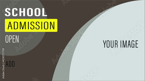 School admissions poster, texture,  grey and dark colors, shapes