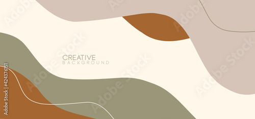 Abstract soft organic cover design template. Trendy pattern design in modern style for social media template, fabric prints, wallpaper and page layout design other. Vector