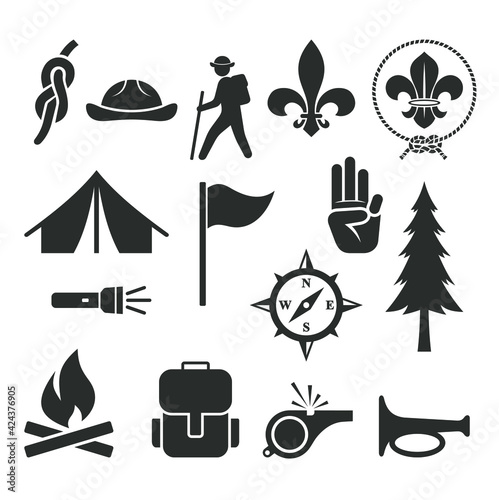 a collections of scout icon, scout icon set, vector art.